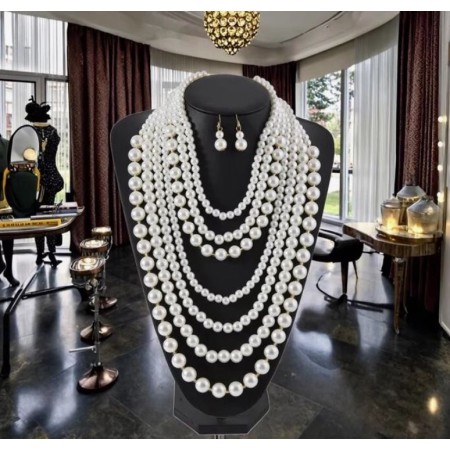 Collier Multi-Rangs de Perles – Élégance Intemporelle