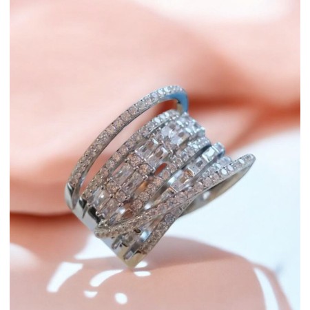 💍 Bague Élégance Infinie – Argent & Zircons