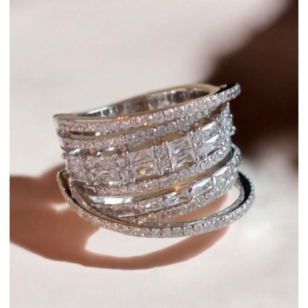 💍 Bague Élégance Infinie – Argent & Zircons