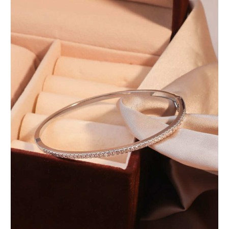 ✨ Bracelet jonc ✨ “Cœur de Lumière” ✨ – Argent scintillant