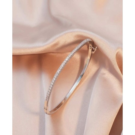✨ Bracelet jonc ✨ “Cœur de Lumière” ✨ – Argent scintillant