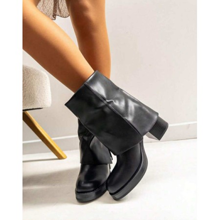 Bottines femme chic à talon confortable avec boucle dorée – Miss Kcy Shoes