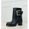 Bottines femme chic à talon confortable avec boucle dorée – Miss Kcy Shoes
