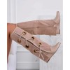 Bottes hautes compensées confortables avec œillets – Élégance & confort sans compromis