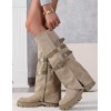 Bottes hautes avec lanières décoratives – élégance, confort et style unique. Sublimez vos tenues, commandez vite avant rupture !