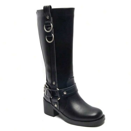 Bottines montantes noires avec boucle – style moderne et confort absolu. Sublimez vos tenues, commandez vite avant rupture !
