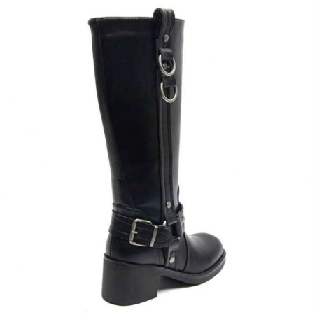 Bottines montantes noires avec boucle – style moderne et confort absolu. Sublimez vos tenues, commandez vite avant rupture !