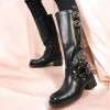 Bottines montantes noires avec boucle – style moderne et confort absolu. Sublimez vos tenues, commandez vite avant rupture !