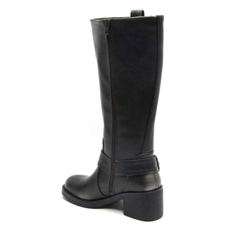 Bottines montantes noires avec boucle – style moderne et confort absolu. Sublimez vos tenues, commandez vite avant rupture !