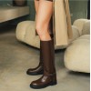 BOTTES MONTANTES CAVALIERE BOUCLE MINIMALISTE MISS NAO MARRON