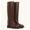 BOTTES MONTANTES CAVALIERE BOUCLE MINIMALISTE MISS NAO MARRON