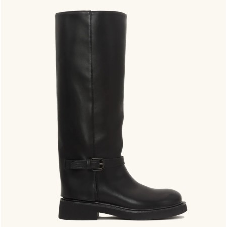 BOTTES MONTANTES CAVALIERE BOUCLE MINIMALISTE MISS NAO NOIR