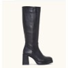 BOTTES HAUTES A TALONBLOC RETRO NOIR MISS NICKY