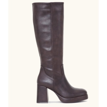 BOTTES HAUTES A TALON BLOC RETRO CHOCO MISS NICKY