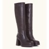 BOTTES HAUTES A TALON BLOC RETRO CHOCO MISS NICKY