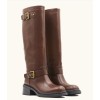BOTTES CAVALIERES HAUTES MARRON A DOUBLE BOUCLE MISS MIRANDA