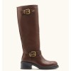 BOTTES CAVALIERES HAUTES MARRON A DOUBLE BOUCLE MISS MIRANDA