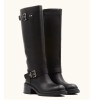 BOTTES CAVALIERES HAUTES NOIR A DOUBLE BOUCLE MISS MIRANDA
