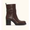 CHAUSSURES FEMME BOTTINES ELEGANTE MINIMALISTE TALON BLOC MISS MINDY MARRON