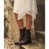 CHAUSSURES FEMME BOTTINES ELEGANTE MINIMALISTE TALON BLOC MISS MINDY MARRON