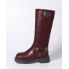 CHAUSSURES FEMME BOTTES HAUTES ROUGE BORDEAU BICKER MISS ADRIAN