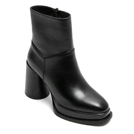 BOTTINES NOIR SIMILI CUIR À...