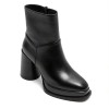 BOTTINES NOIR SIMILI CUIR À TALON CARRÉ CONFORT MAX AVEC STYLE MISS EMILY NOIR