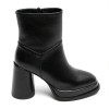 BOTTINES NOIR SIMILI CUIR À TALON CARRÉ CONFORT MAX AVEC STYLE MISS EMILY NOIR