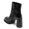 BOTTINES NOIR SIMILI CUIR À TALON CARRÉ CONFORT MAX AVEC STYLE MISS EMILY NOIR