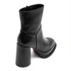 BOTTINES NOIR SIMILI CUIR À TALON CARRÉ CONFORT MAX AVEC STYLE MISS EMILY NOIR
