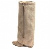 BOTTES HAUTES WESTERN FEMME – BRODERIE ÉLÉGANTE, BOUT POINTU ET TALON CONFORTABLE MISS BRENDA TAUPE