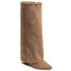 BOTTES HAUTES WESTERN FEMME – BRODERIE ÉLÉGANTE, BOUT POINTU ET TALON CONFORTABLE MISS BRENDA CAMEL