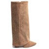 BOTTES HAUTES WESTERN FEMME – BRODERIE ÉLÉGANTE, BOUT POINTU ET TALON CONFORTABLE MISS BRENDA CAMEL