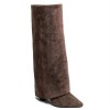 BOTTES HAUTES WESTERN FEMME – BRODERIE ÉLÉGANTE, BOUT POINTU ET TALON CONFORTABLE MISS BRENDA CHOCO