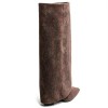 BOTTES HAUTES WESTERN FEMME – BRODERIE ÉLÉGANTE, BOUT POINTU ET TALON CONFORTABLE MISS BRENDA CHOCO