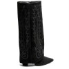 BOTTES HAUTES WESTERN FEMME – BRODERIE ÉLÉGANTE, BOUT POINTU ET TALON CONFORTABLE MISS BRENDA NOIR