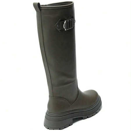 BOTTES GOMME BOUCLE ARGENT – STYLE TENDANCE ET CONFORT ASSURÉ MISS NATHY KHAKI