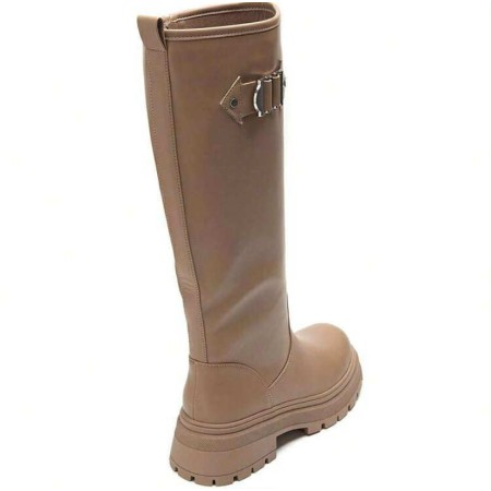 BOTTES GOMME BOUCLE ARGENT – STYLE TENDANCE ET CONFORT ASSURÉ MISS NATHY BEIGE