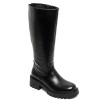 BOTTES NOIRES FEMME – TIGE HAUTE, SEMELLE CRANTÉE, STYLE MODERNE ET CONFORTABLE MISS ORA NOIR