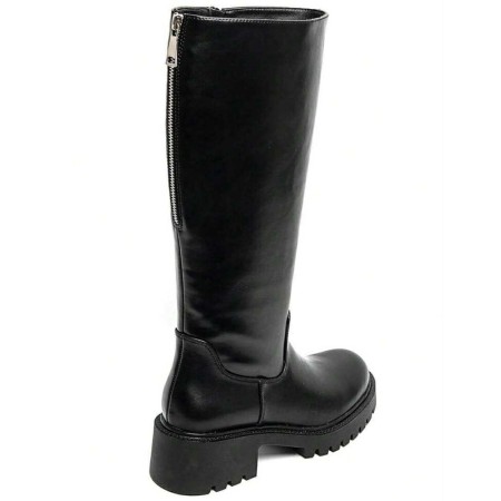 BOTTES NOIRES FEMME – TIGE HAUTE, SEMELLE CRANTÉE, STYLE MODERNE ET CONFORTABLE MISS ORA NOIR