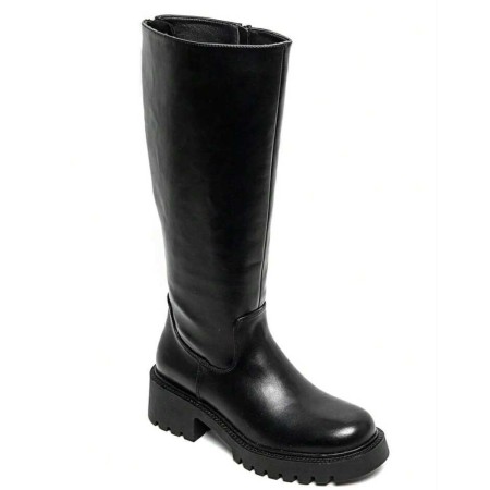 BOTTES NOIRES FEMME – TIGE HAUTE, SEMELLE CRANTÉE, STYLE MODERNE ET CONFORTABLE MISS ORA NOIR