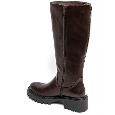 BOTTES FEMME – TIGE HAUTE, SEMELLE CRANTÉE, STYLE MODERNE ET CONFORTABLE MISS ORA MARRON
