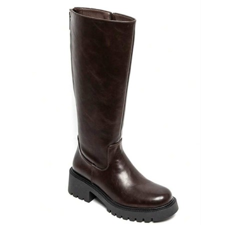 BOTTES FEMME – TIGE HAUTE, SEMELLE CRANTÉE, STYLE MODERNE ET CONFORTABLE MISS ORA MARRON