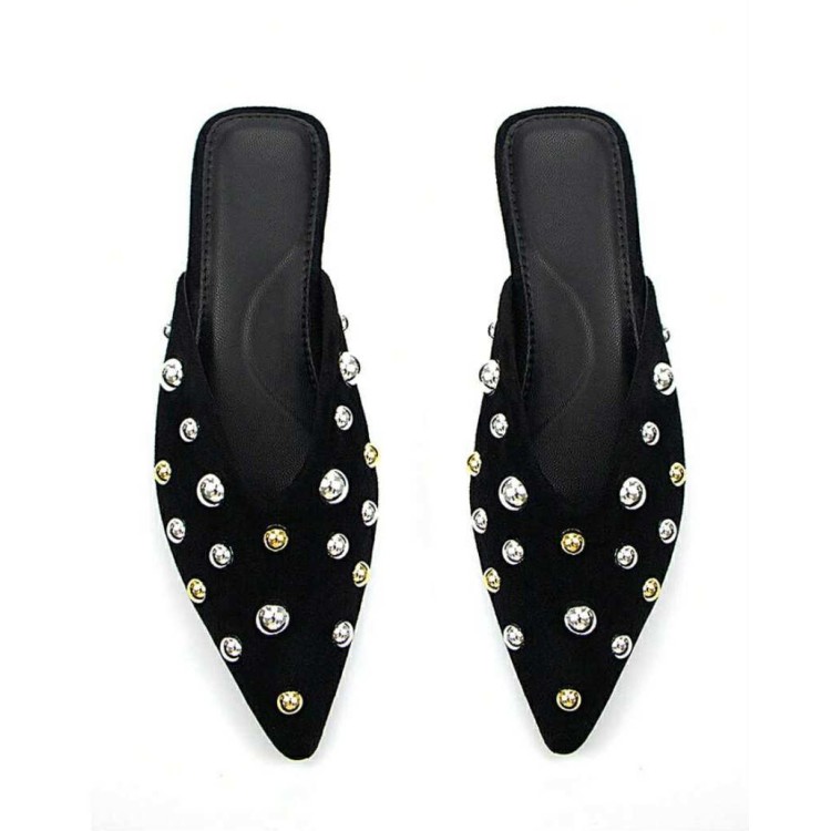 MOCASSINS CLOUTÉS FEMME – CHIC, TENDANCE ET CONFORTABLES SUEDINE MISS MIA NOIR