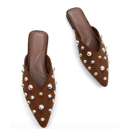 MOCASSINS CLOUTÉS FEMME – CHIC, TENDANCE ET CONFORTABLES SUEDINE MISS MIA MARRON