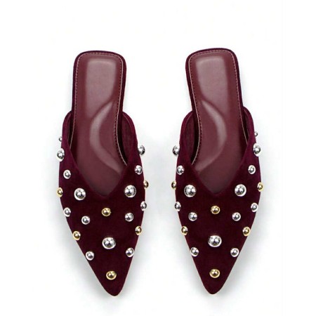 MOCASSINS CLOUTÉS FEMME – CHIC, TENDANCE ET CONFORTABLES SUEDINE MISS MIA BORDEAU