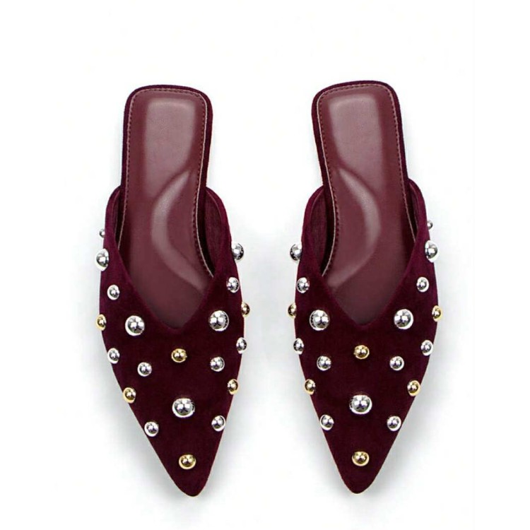 MOCASSINS CLOUTÉS FEMME – CHIC, TENDANCE ET CONFORTABLES SUEDINE MISS MIA BORDEAU
