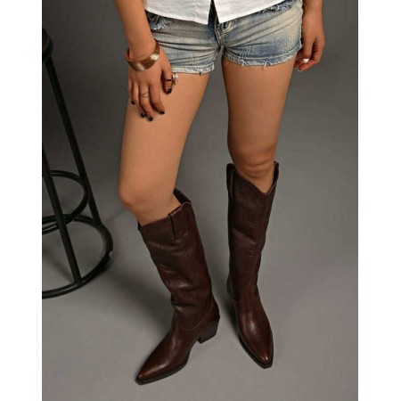 bottes western femme cuir, bottes cowboy femme, bottes style western, bottes country chic, bottes cuir noir marron kaki taupe