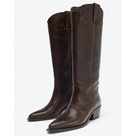 bottes western femme cuir, bottes cowboy femme, bottes style western, bottes country chic, bottes cuir noir marron kaki taupe