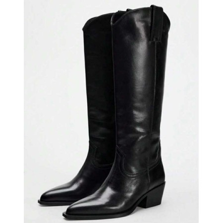 BOTTES WESTERN FEMME – SIMILI CUIR HAUTE QUALITÉ MISS MARKEL NOIR